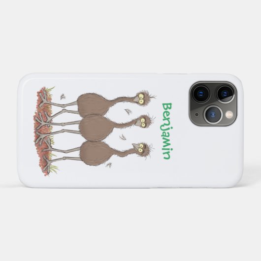 Funny Australian emu trio cartoon illustratie Case-Mate iPhone Case (Achterkant (horizontaal))