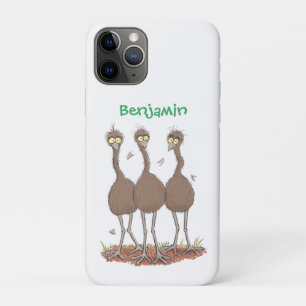 Funny Australian emu trio cartoon illustratie Case-Mate iPhone Case