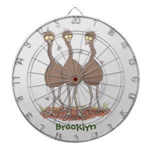 Funny Australian emu trio cartoon illustratie Dartbord