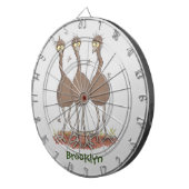 Funny Australian emu trio cartoon illustratie Dartbord (Voorkant Rechts)