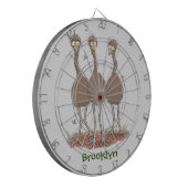 Funny Australian emu trio cartoon illustratie Dartbord (Voorkant Links)