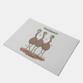 Funny Australian emu trio cartoon illustratie Deurmat (Schuin)