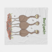 Funny Australian emu trio cartoon illustratie Fleece Deken (Voorkant (Horizontaal))