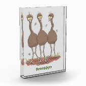 Funny Australian emu trio cartoon illustratie Fotoblokken (Links)