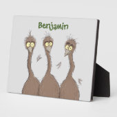 Funny Australian emu trio cartoon illustratie Fotoplaat (Zijkant)
