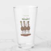 Funny Australian emu trio cartoon illustratie Glas (Achterkant)