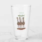 Funny Australian emu trio cartoon illustratie Glas (Voorkant)