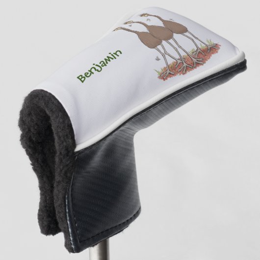 Funny Australian emu trio cartoon illustratie Golfheadcover (3/4 voorkant)