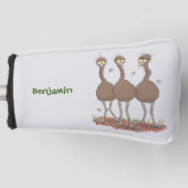 Funny Australian emu trio cartoon illustratie Golfheadcover (Voorkant)