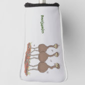 Funny Australian emu trio cartoon illustratie Golfheadcover (Draai 90)