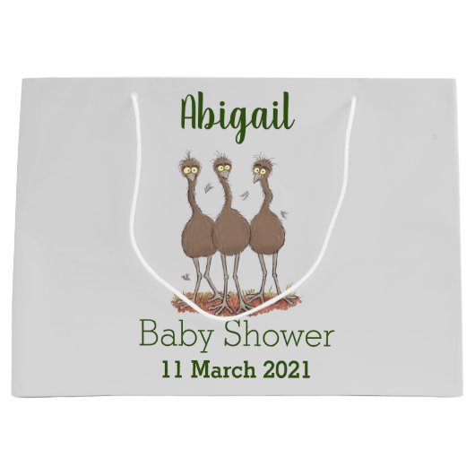 Funny Australian emu trio cartoon illustratie Groot Cadeauzakje (Voorkant)