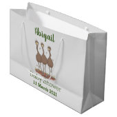 Funny Australian emu trio cartoon illustratie Groot Cadeauzakje (Voorkant Gekanteld)