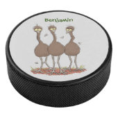 Funny Australian emu trio cartoon illustratie Hockey Puck (3/4)