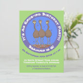 Funny Australian emu trio cartoon illustratie Kaart (Staand voorkant)