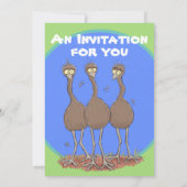 Funny Australian emu trio cartoon illustratie Kaart (Achterkant)