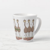 Funny Australian emu trio cartoon illustratie Latte Mok (Rechterhoek)