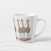 Funny Australian emu trio cartoon illustratie Latte Mok (Rechts)