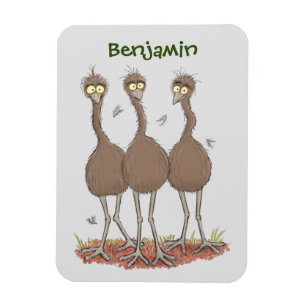 Funny Australian emu trio cartoon illustratie Magneet