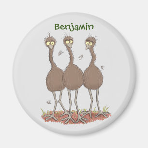 Funny Australian emu trio cartoon illustratie Magneet