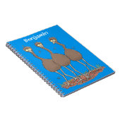 Funny Australian emu trio cartoon illustratie Notitieboek (Rechterzijde)