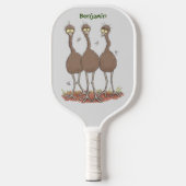 Funny Australian emu trio cartoon illustratie Pickleball Paddle (Voorkant)