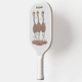 Funny Australian emu trio cartoon illustratie Pickleball Paddle (Links)