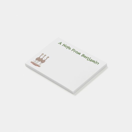 Funny Australian emu trio cartoon illustratie Post-it® Notes (Schuin)