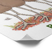 Funny Australian emu trio cartoon illustratie Poster (Hoek)