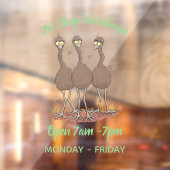 Funny Australian emu trio cartoon illustratie Raamsticker (Vel 2)