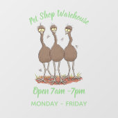 Funny Australian emu trio cartoon illustratie Raamsticker (Vel)