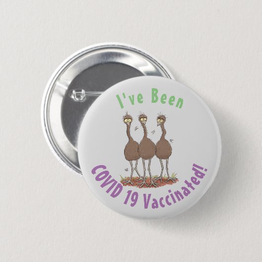 Funny Australian emu trio cartoon illustratie Ronde Button 5,7 Cm (Voorkant /achterkant)