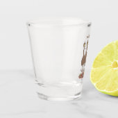 Funny Australian emu trio cartoon illustratie Shot Glas (Links)