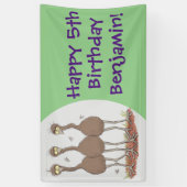 Funny Australian emu trio cartoon illustratie Spandoek (Verticaal)