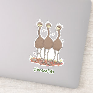 Funny Australian emu trio cartoon illustratie Sticker