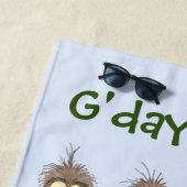 Funny Australian emu trio cartoon illustratie Strandlaken (In situ)