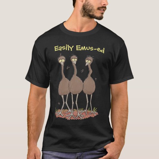 Funny Australian emu trio cartoon illustratie T-S T-shirt (Voorkant)