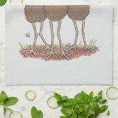 Funny Australian emu trio cartoon illustratie Theedoek (Gevouwen)