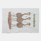 Funny Australian emu trio cartoon illustratie Theedoek (Horizontaal)