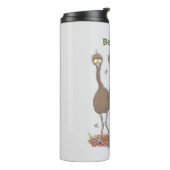 Funny Australian emu trio cartoon illustratie Thermosbeker (Gedraaid links)