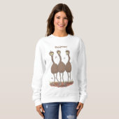 Funny Australian emu trio cartoon illustratie Trui (Voorkant volledig)