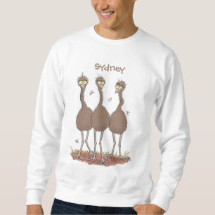 Funny Australian emu trio cartoon illustratie Trui