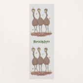 Funny Australian emu trio cartoon illustratie Yogamat (Voorkant)