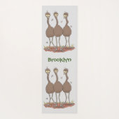 Funny Australian emu trio cartoon illustratie Yogamat (Achterkant)
