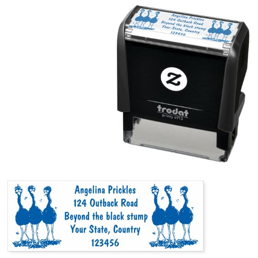 Funny Australian emu trio cartoon illustratie Zelfinktende Stempel (In situ)