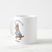 Funny Australian Kelpie Dog Business Suit Coffee  Koffiemok (Voorkant links)