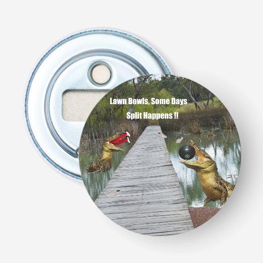 Funny Australian Lawn Bowls Design, Bottle Open Button Flesopener (Voorkant)