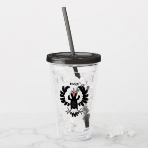 Funny Australian magpie cartoon illustratie Acryl Drinkbeker