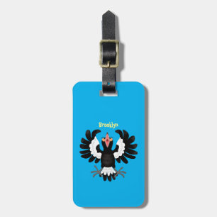 Funny Australian magpie cartoon illustratie Bagagelabel