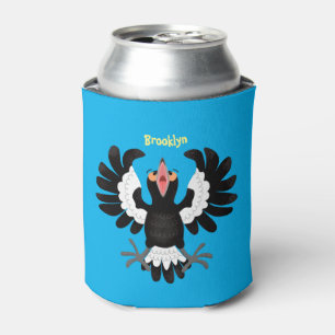 Funny Australian magpie cartoon illustratie Blikjeskoeler