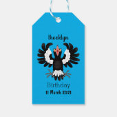 Funny Australian magpie cartoon illustratie Cadeaulabel (Achterkant)